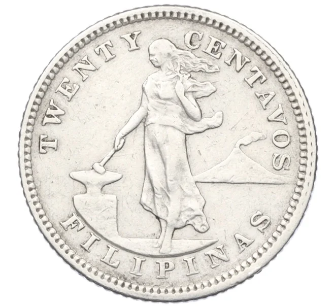 Монета 20 сентаво 1903 года Филиппины (Администрация США) (Артикул K27-85616)