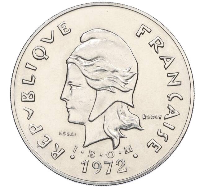 Монета 50 франков 1972 года Новые Гебриды — пробная (ESSAI) (Артикул K27-85626)