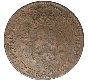 2 макуты 1837 года Португальская Ангола (Надчекан на 1 макуте 1770 года)