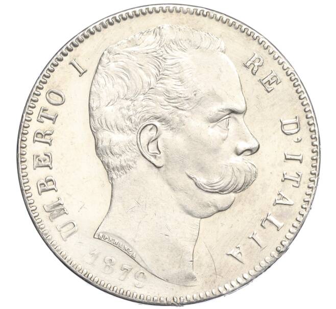 Монета 5 лир 1879 года Италия (Артикул K2-0241)