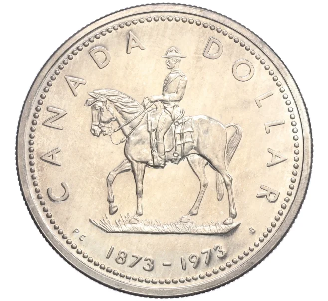 Монета 1 доллар 1973 года Канада «100 лет конной полиции Канады» (Артикул K2-0251)