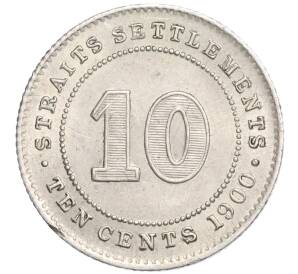 10 центов 1900 года Стрейтс-Сетлментс