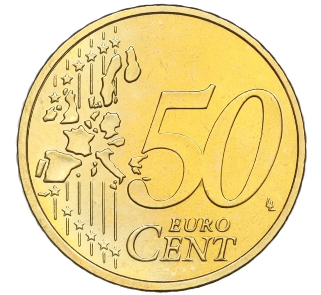 Монета 50 евроцентов 2002 года J Германия (Артикул K12-13425)