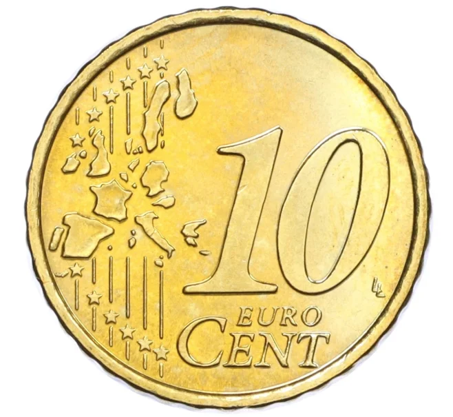 Монета 10 евроцентов 2002 года Австрия (Артикул K12-13477)