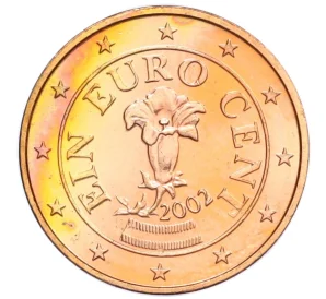 1 евроцент 2002 года Австрия
