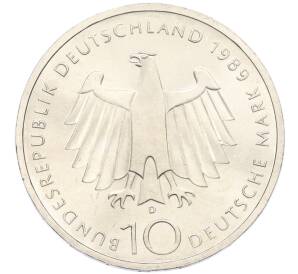 10 марок 1989 года D Западная Германия (ФРГ) «2000 лет городу Бонн» — Фото №2