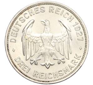 3 рейхсмарки 1927 года F Германия «450 лет Тюбингенскому университету» — Фото №2