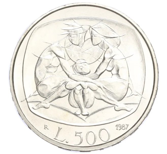 Монета 500 лир 1987 года Италия «Год семьи» (Артикул M2-74322)