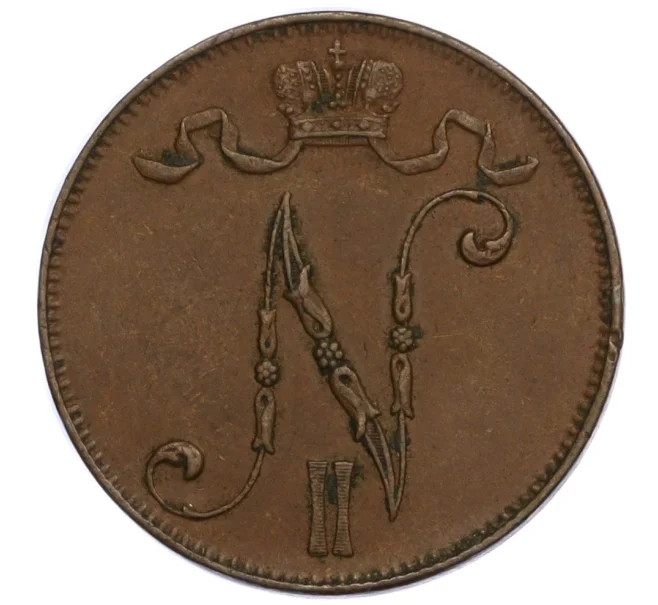 Монета 5 пенни 1915 года Русская Финляндия (Артикул K12-13772)