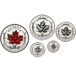Набор из 5 монет 2015 года Канада «Кленовый лист»