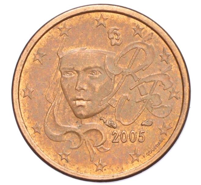 Монета 1 евроцент 2005 года Франция (Артикул K12-13980)