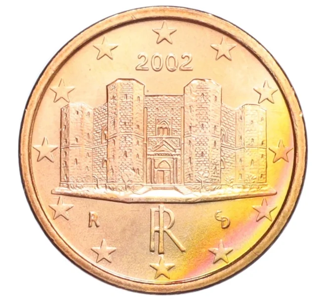 Монета 1 евроцент 2002 года Италия (Артикул K12-13983)