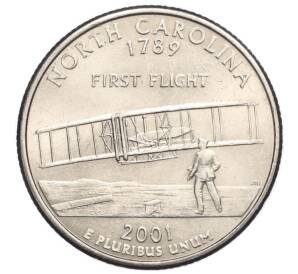 1/4 доллара (25 центов) 2001 года P США «Штаты и территории — Штат Северная Каролина»