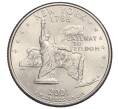 Монета 1/4 доллара (25 центов) 2001 года P США «Штаты и территории — Штат Нью-Йорк» (Артикул K12-14000)