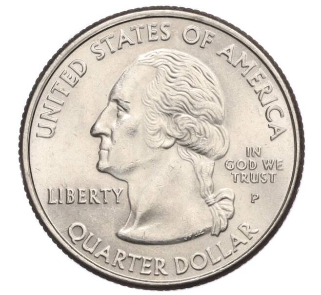 Монета 1/4 доллара (25 центов) 2001 года P США «Штаты и территории — Штат Нью-Йорк» (Артикул K12-14000)