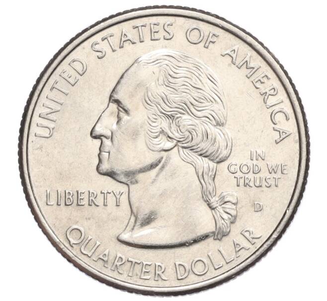 Монета 1/4 доллара (25 центов) 1999 года D США «Штаты и территории — Штат Коннектикут» (Артикул K12-14010)