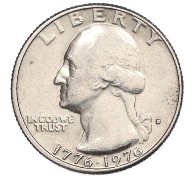 Монета 1/4 доллара (25 центов) 1976 года D США «200 лет независимости США» (Артикул K12-14093)