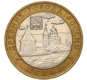 10 рублей 2003 года СПМД «Древние города России — Псков»