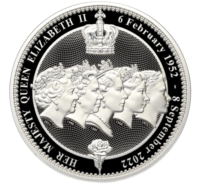 Монета 2.50 доллара 2022 года Ниуэ «Правление Елизаветы II» (Артикул M2-74352)