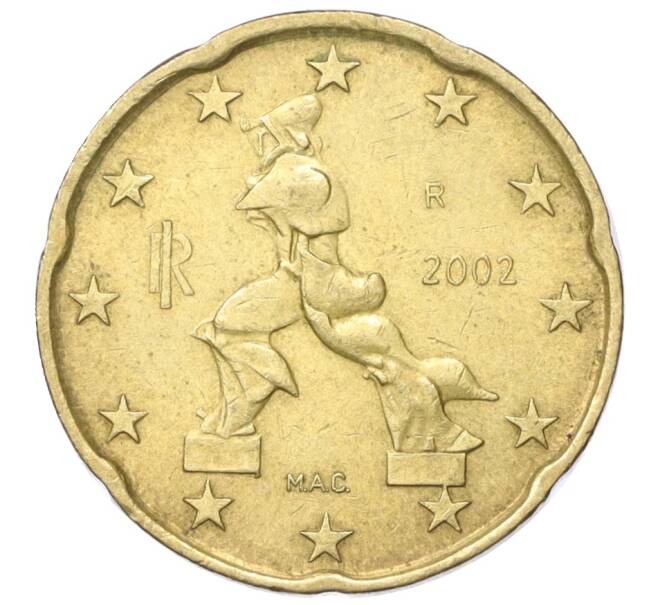 Монета 20 евроцентов 2002 года Италия (Артикул: T11-07703) — Фото №1