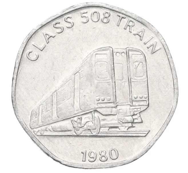 Транспортный жетон 20 пенсов Великобритания «Поезд класса 508 1980 года выпуска» (Артикул K12-14886)