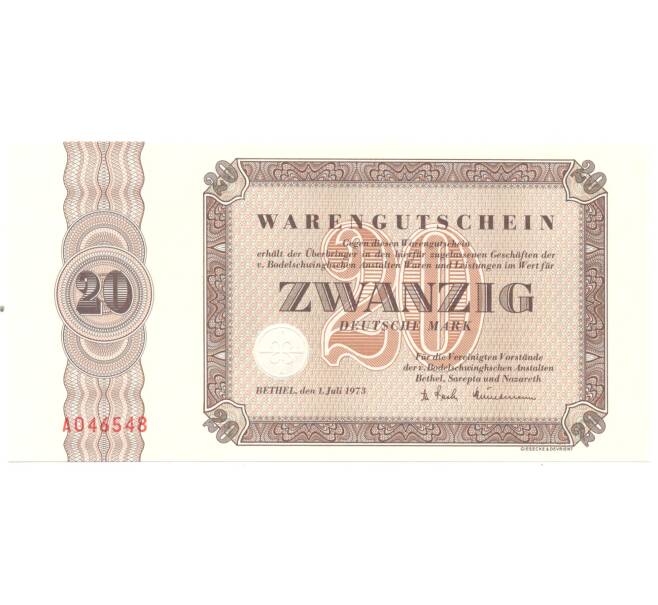 Банкнота 20 марок 1973 года Германия (Артикул B2-3214)