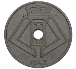 25 центов 1943 года Бельгия (Надпись BELGIE — BELGIQUE)