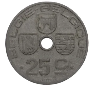 25 центов 1943 года Бельгия (Надпись BELGIE — BELGIQUE)