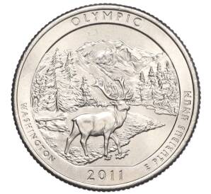 1/4 доллара (25 центов) 2011 года P США «Национальные парки — №8 Национальный парк Олимпик»