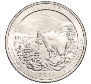 1/4 доллара (25 центов) 2011 года P США «Национальные парки — №7 Национальный парк Глейшер»
