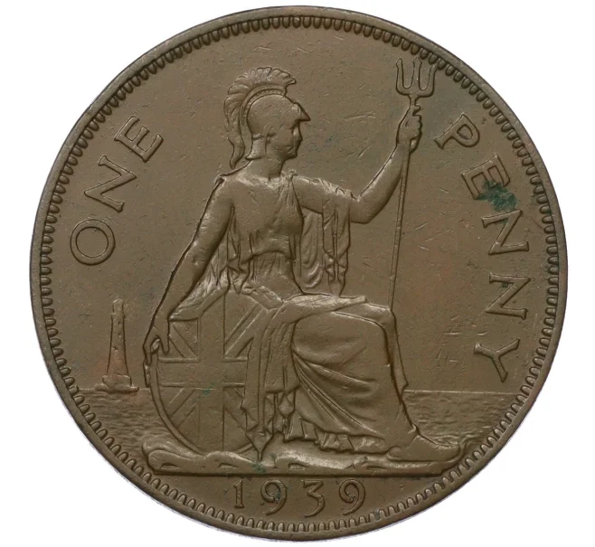 Монета 1 пенни 1939 года Великобритания (Артикул T11-07754)