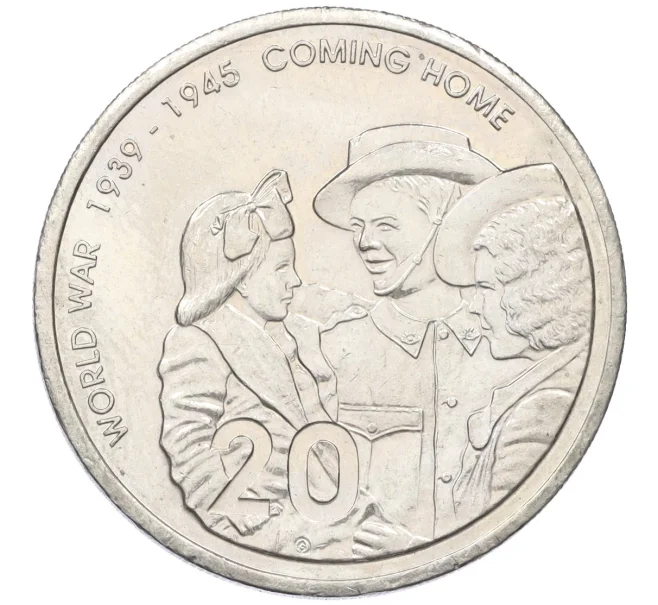Монета 20 центов 2005 года Австралия «60 лет со дня окончания Второй Мировой войны» (Артикул K12-15689)