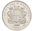 Монета 1 сентим 2002 года Андорра «Пиренейская серна» (Артикул T11-07851)