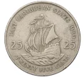 Монета 25 центов 1989 года Британские Восточные Карибы (Артикул T11-07858)