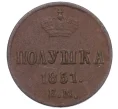 Монета Полушка 1851 года ЕМ (Артикул K12-15635)