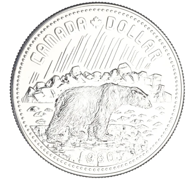 Монета 1 доллар 1980 года Канада «100 лет Арктическим территориям» (Артикул K27-85649)