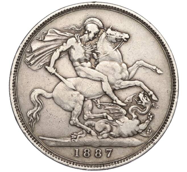 Монета 1 крона 1887 года Великобритания (Артикул K27-85651)