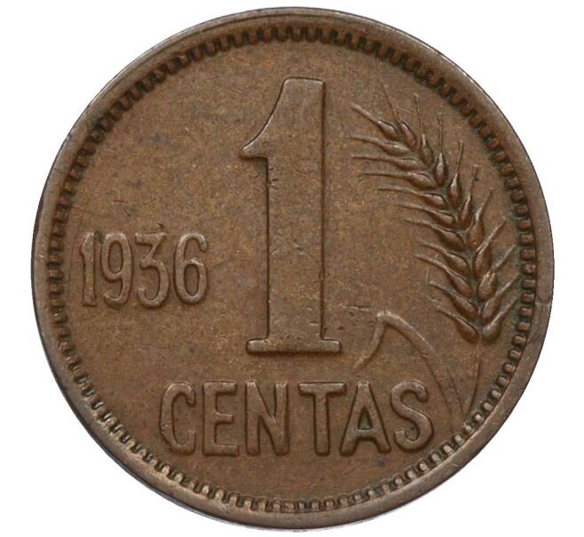Монета 1 цент 1936 года Литва (Артикул T11-07896)