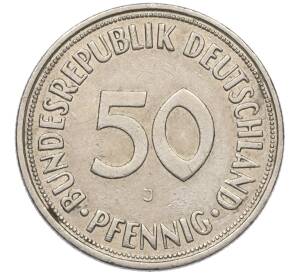 50 пфеннигов 1966 года J Западная Германия (ФРГ)