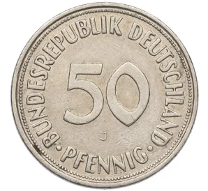 50 пфеннигов 1966 года J Западная Германия (ФРГ)