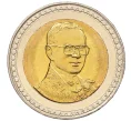 Монета 10 бат 2006 года (BE 2550) Таиланд «60 лет коронации Короля Рамы IX» (Артикул K12-15800)
