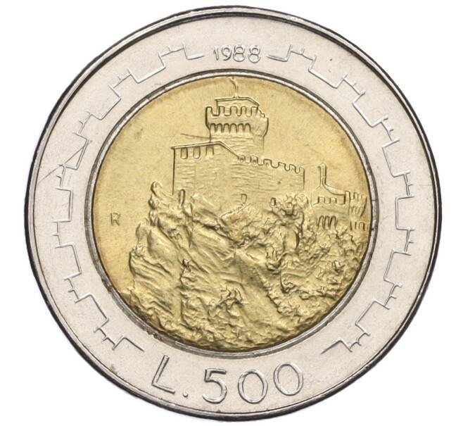 Монета 500 лир 1988 года Сан-Марино «Укрепления Сан-Марино» (Артикул K12-15801)