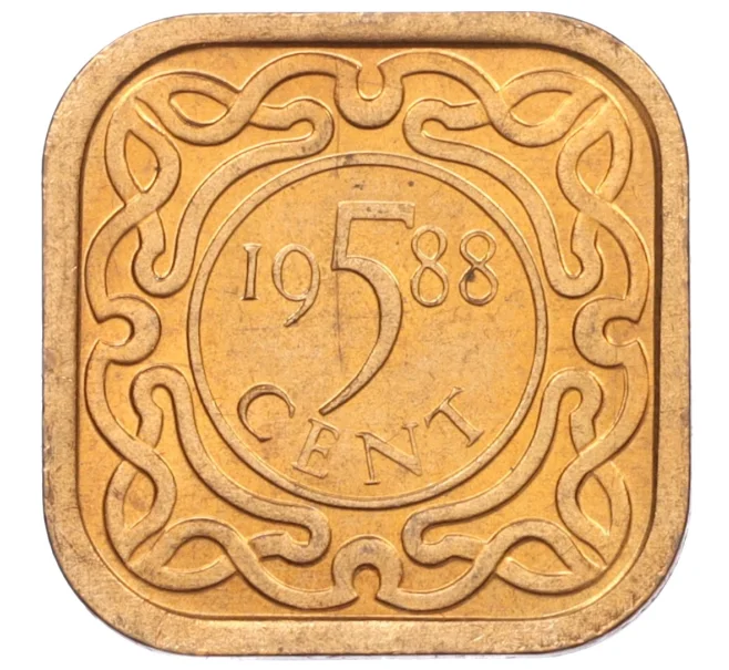 Монета 5 центов 1988 года Суринам (Артикул K12-15807)
