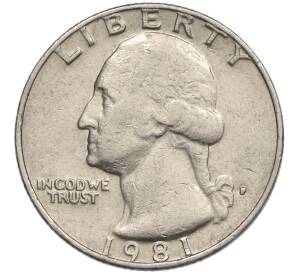 1/4 доллара (25 центов) 1981 года P США