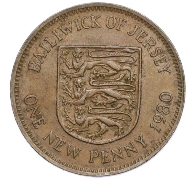 Монета 1 новый пенни 1980 года Джерси (Артикул K12-16605)