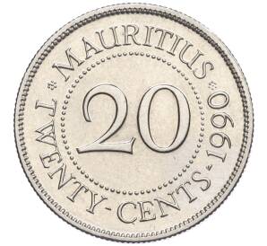 20 центов 1990 года Маврикий