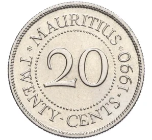 20 центов 1990 года Маврикий