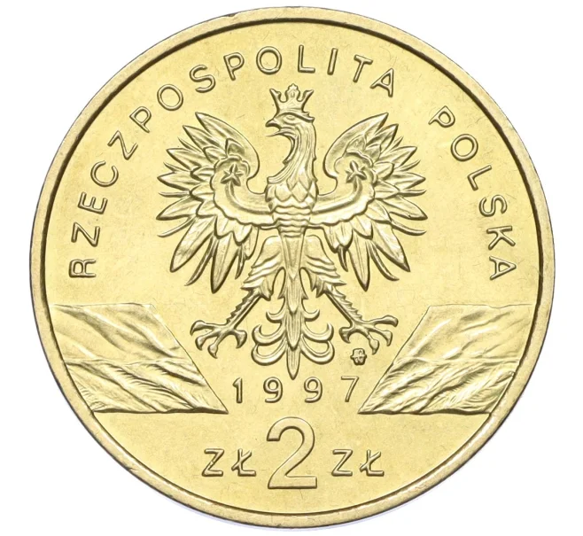 Монета 2 злотых 1997 года Польша «Всемирная природа — Жук-олень» (Артикул K12-16336)