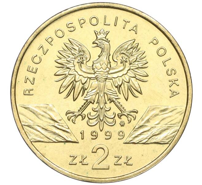 Монета 2 злотых 1999 года Польша «Всемирная природа — Волк» (Артикул K12-16348)