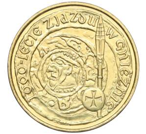 2 злотых 2000 года Польша «1000 лет Конгрессу в Гнезно» — Фото №1